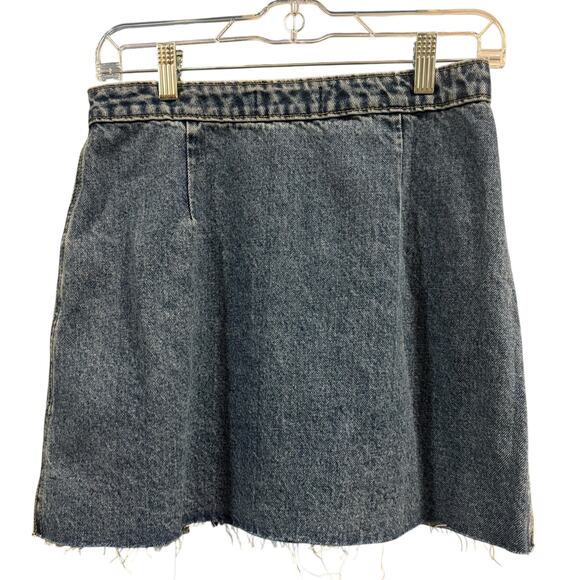 Front Zip Mini Skirt A-Line Jean Skirt Y2K, size 6 - Picture 4 of 8